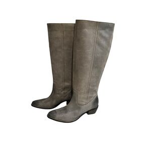 NWOB Diba True Stylish Gray Over the Knee, all leather  Women's Boots size 10